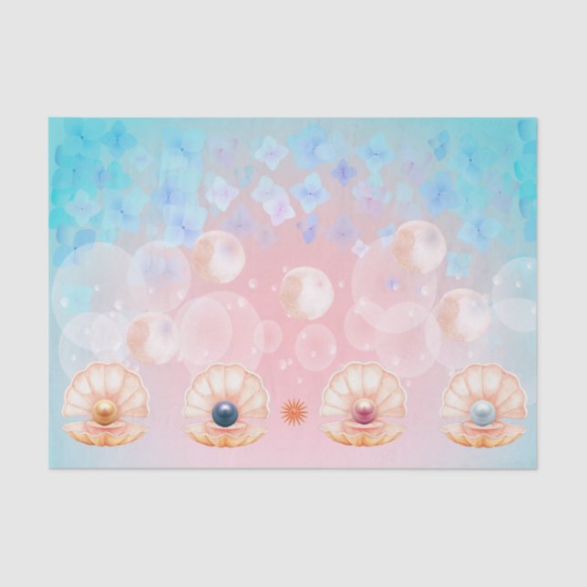 Meerjungmuschel Perlmuschel-Kinderzimmer-Decopage Seidenpapier (Vorderseite)