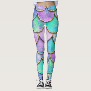 Meerjungwaagen: Wasserfarbenwellenmuster. Leggings
