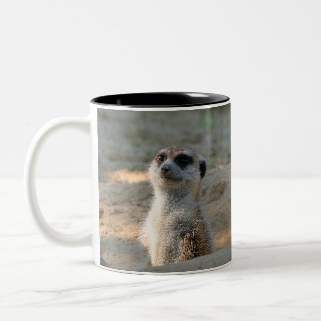 Meerkat 004 zweifarbige tasse (Links)