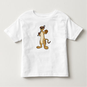 Meerkat als Baseballspieler mit Baseballschläger Kleinkind T-shirt