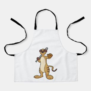 Meerkat als Baseballspieler mit Baseballschläger Schürze