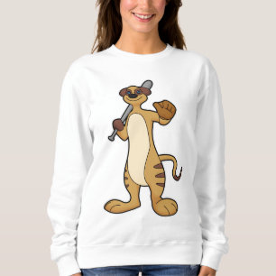 Meerkat als Baseballspieler mit Baseballschläger Sweatshirt