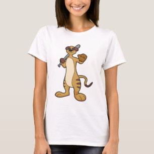 Meerkat als Baseballspieler mit Baseballschläger T-Shirt