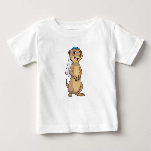 Meerkat als Braut mit Schleier Baby T-shirt (Vorderseite)