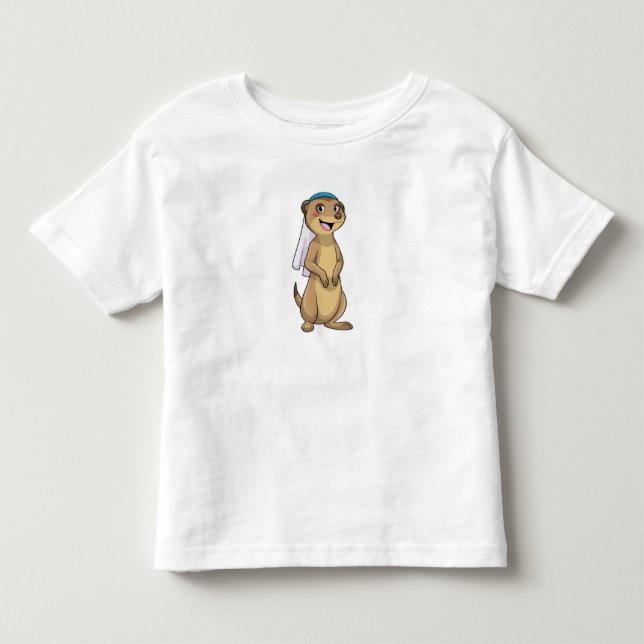Meerkat als Braut mit Schleier Kleinkind T-shirt (Vorderseite)