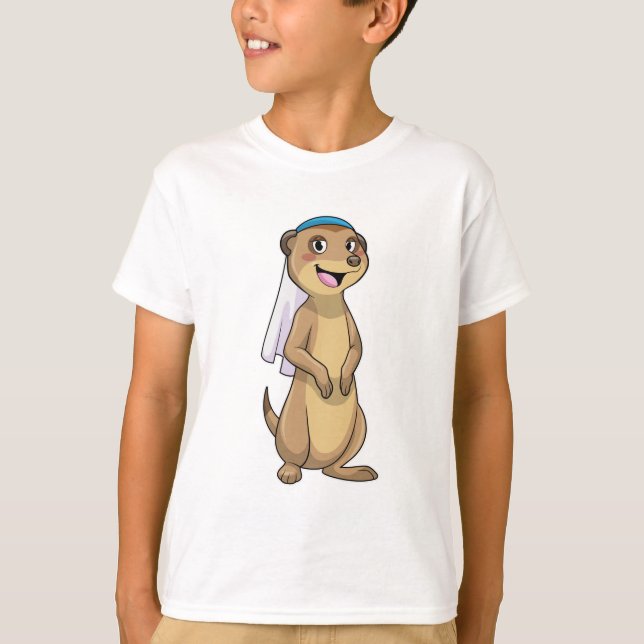 Meerkat als Braut mit Schleier T-Shirt (Vorderseite)