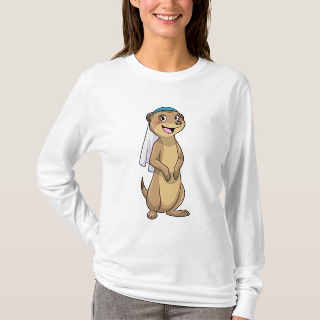 Meerkat als Braut mit Schleier T-Shirt (Vorderseite)