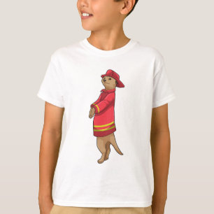 Meerkat als Feuerwehrmann mit Helm T-Shirt