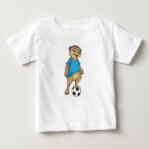 Meerkat als Fußballspieler mit Fußball Baby T-shirt