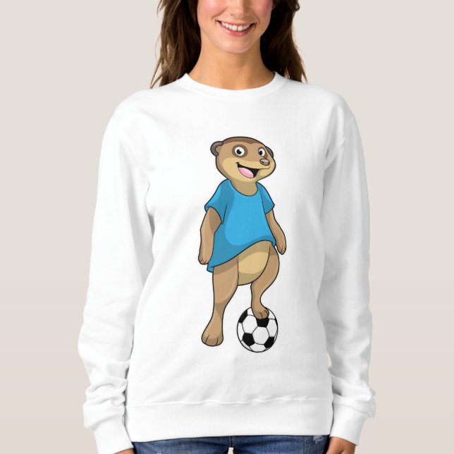 Meerkat als Fußballspieler mit Fußball Sweatshirt (Vorderseite)