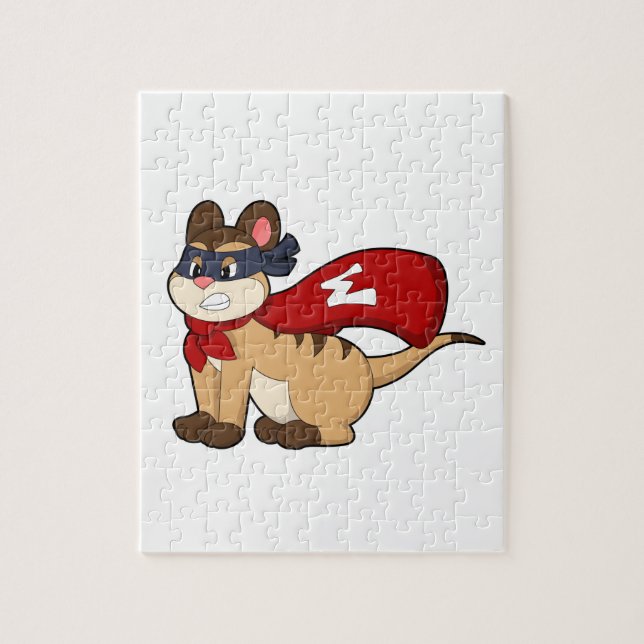 Meerkat als Held mit Maske Puzzle (Vertikal)