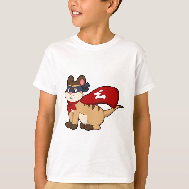 Meerkat als Held mit Maske T-Shirt (Vorderseite)