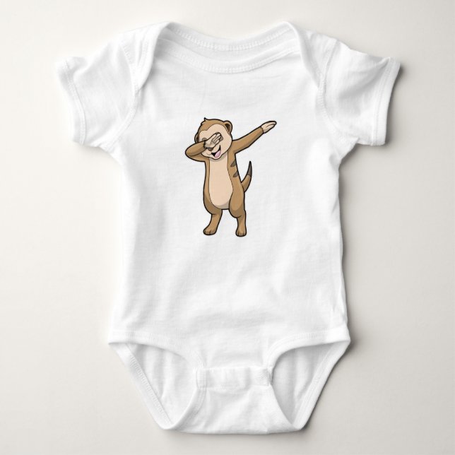 Meerkat als Hip Hop Dance Dab Baby Strampler (Vorderseite)