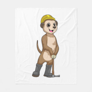 Meerkat als Miner mit Pickaxe Fleecedecke