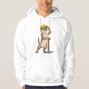 Meerkat als Miner mit Pickaxe Hoodie