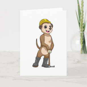 Meerkat als Miner mit Pickaxe Karte