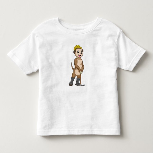 Meerkat als Miner mit Pickaxe Kleinkind T-shirt (Vorderseite)