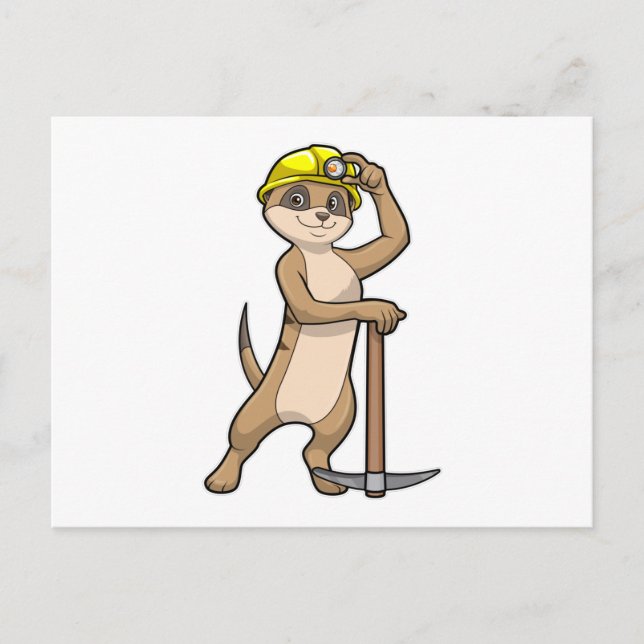 Meerkat als Miner mit Pickaxe Postkarte (Vorderseite)