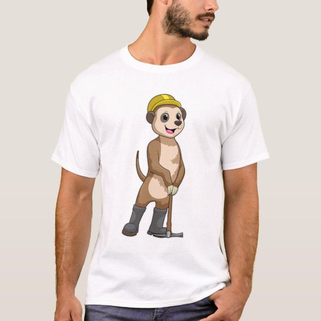 Meerkat als Miner mit Pickaxe T-Shirt (Vorderseite)