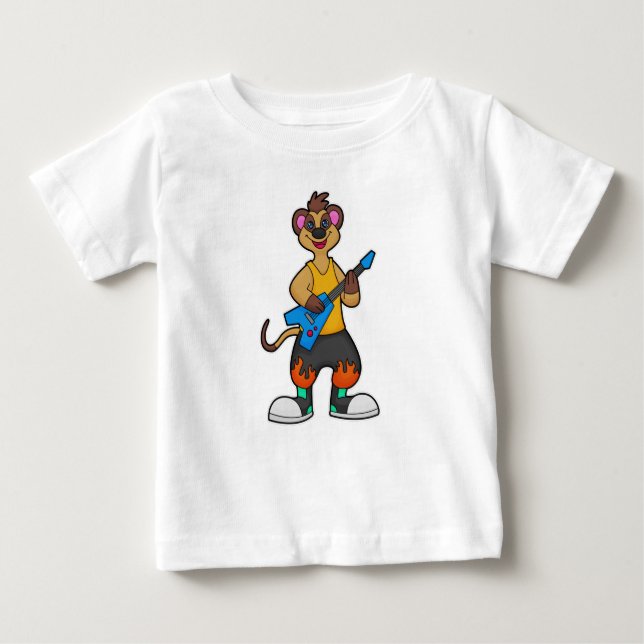 Meerkat als Musiker mit Gitarre Baby T-shirt (Vorderseite)