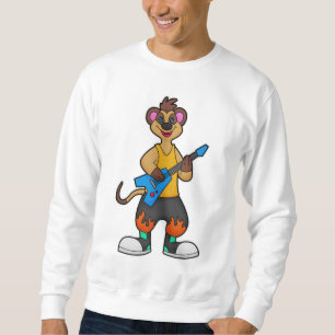 Meerkat als Musiker mit Gitarre Sweatshirt