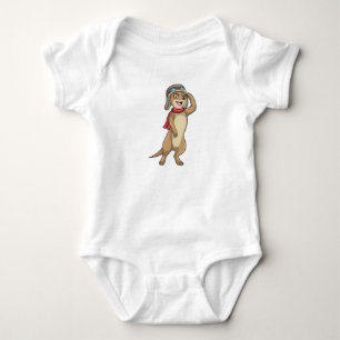 Meerkat als Pilot mit Pilotin Baby Strampler