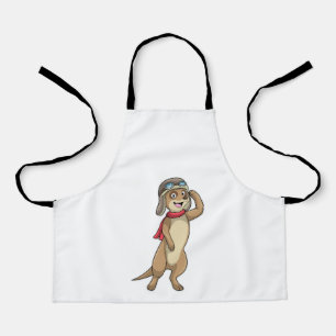 Meerkat als Pilot mit Pilotin Schürze