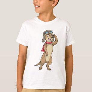 Meerkat als Pilot mit Pilotin T-Shirt