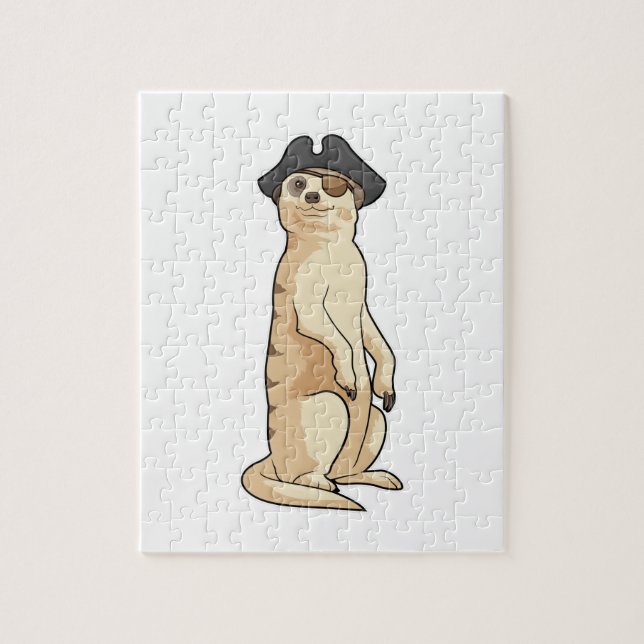Meerkat als Pirate mit Piratenhut Puzzle (Vertikal)