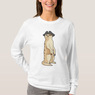 Meerkat als Pirate mit Piratenhut T-Shirt