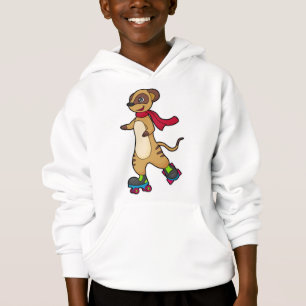 Meerkat als Skater mit Roller-Skaten Hoodie