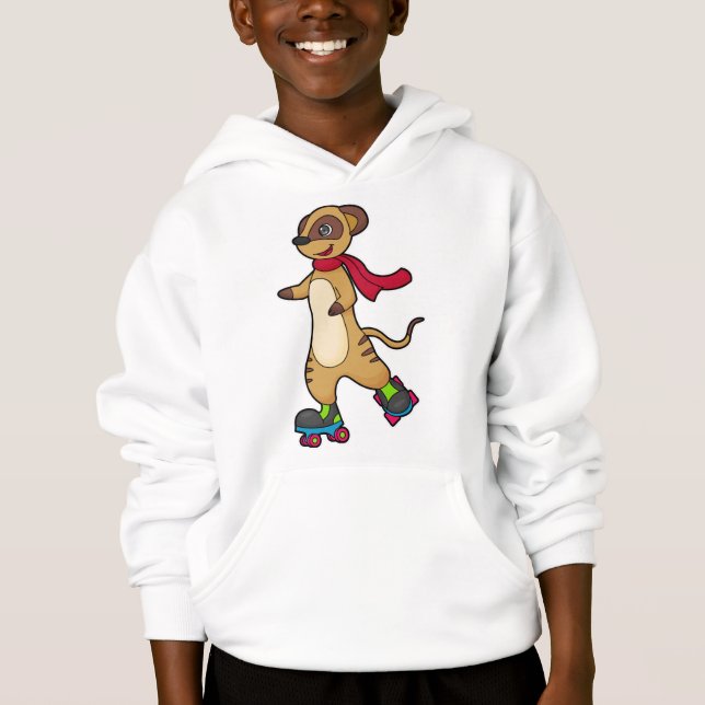 Meerkat als Skater mit Roller-Skaten Hoodie (Vorderseite)