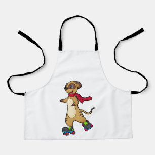 Meerkat als Skater mit Roller-Skaten Schürze