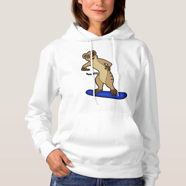 Meerkat als Snowboarder mit Snowboard Hoodie (Vorderseite)
