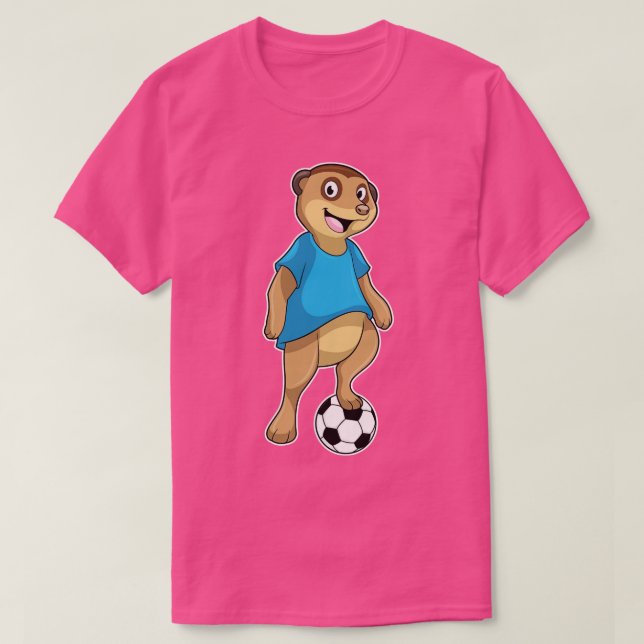 Meerkat als Spieler mit Fußball T-Shirt (Design vorne)
