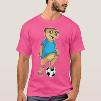 Meerkat als Spieler mit Fußball T-Shirt