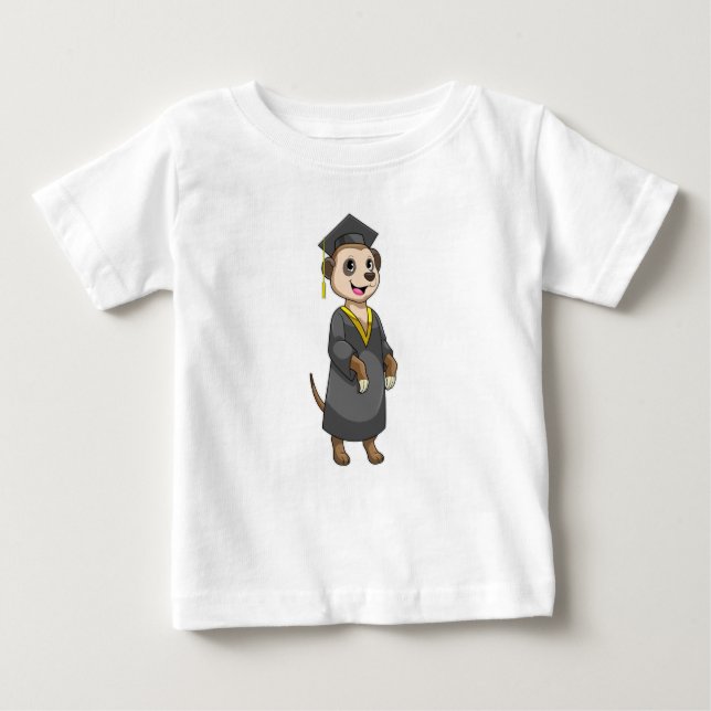 Meerkat als Student mit Diplom Baby T-shirt (Vorderseite)