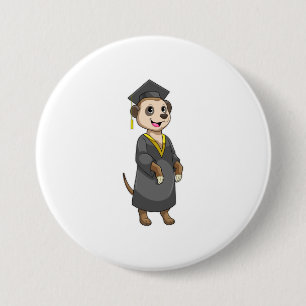 Meerkat als Student mit Diplom Button