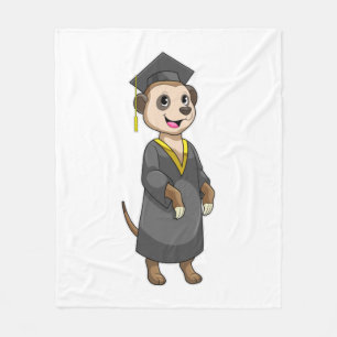 Meerkat als Student mit Diplom Fleecedecke