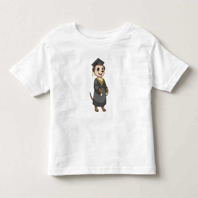 Meerkat als Student mit Diplom Kleinkind T-shirt (Vorderseite)
