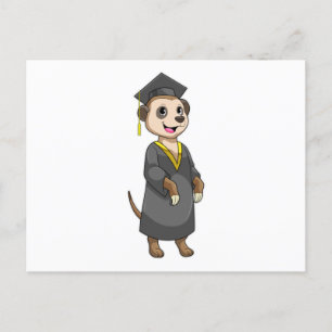 Meerkat als Student mit Diplom Postkarte