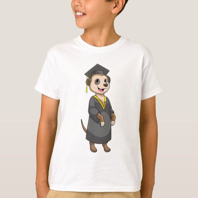 Meerkat als Student mit Diplom T-Shirt (Vorderseite)