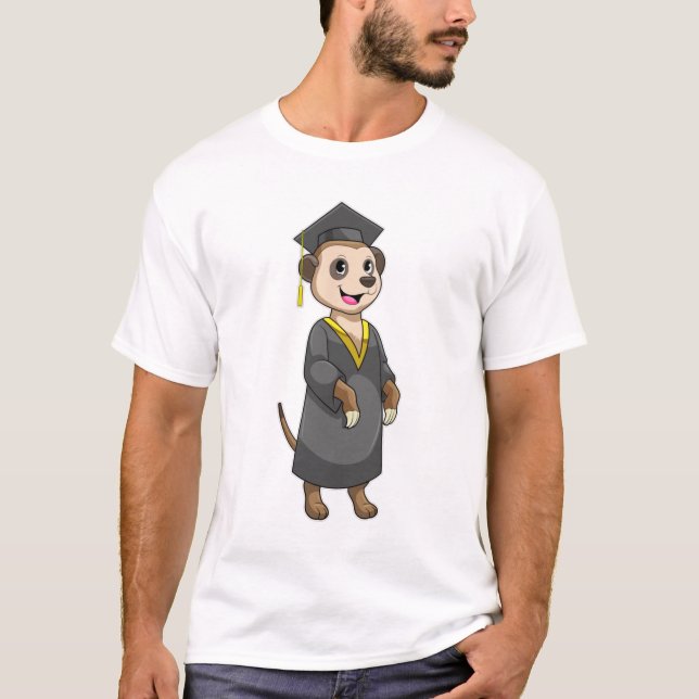 Meerkat als Student mit Diplom T-Shirt (Vorderseite)