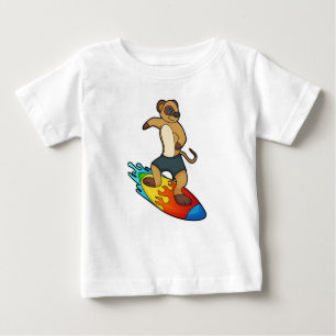 Meerkat als Surfer mit Surfboard Baby T-shirt