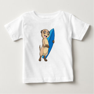 Meerkat als Surfer mit Surfboard Baby T-shirt