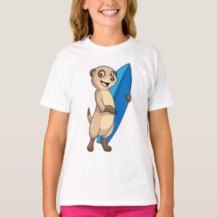 Meerkat als Surfer mit Surfboard T-Shirt
