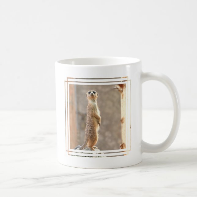 Meerkat an der Aufmerksamkeits-Kaffee-Tasse Tasse (Rechts)