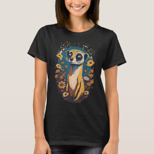 Meerkat Animal Blume Art, Animal Motif Meerkat T-Shirt