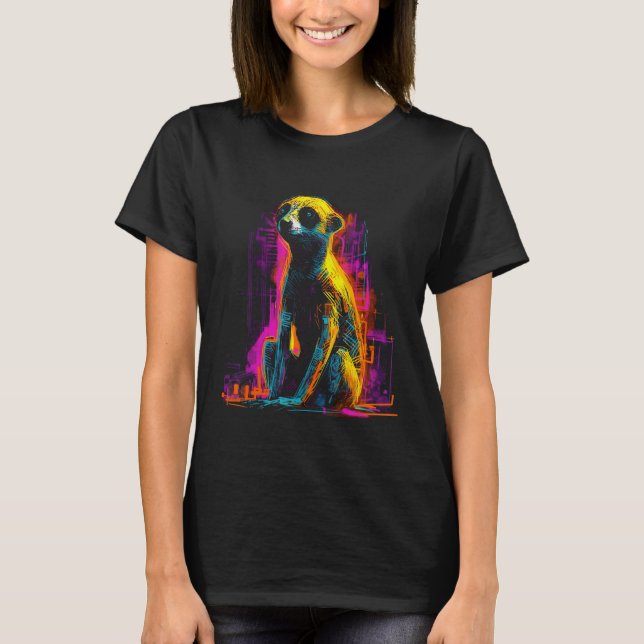 Meerkat Artwork - Animal Art Meerkat T-Shirt (Vorderseite)