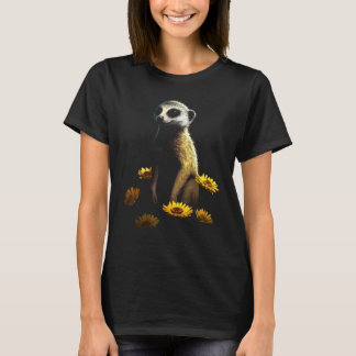 Meerkat Artwork Animal Flowers Animal Meerkat T-Shirt